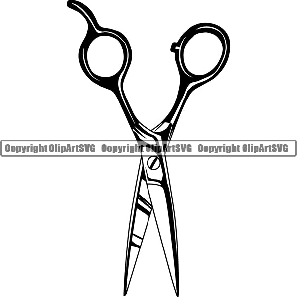 Barber Barbershop Hairstylist Hair Scissors Haircut ClipArt SVG