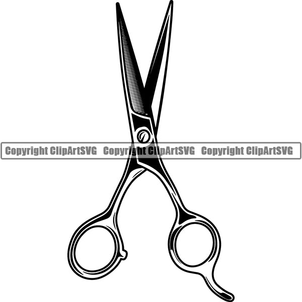 Barber Barbershop Hairstylist Hair Scissors Haircut ClipArt SVG