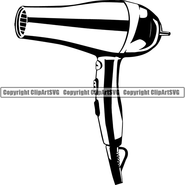 Barber Barbershop Hairstylist Hair Blow Dryer Haircut ClipArt SVG