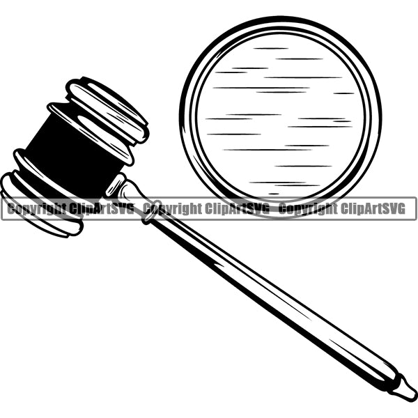 Lawyer Law Justice System Judge Gavel Hammer ClipArt SVG