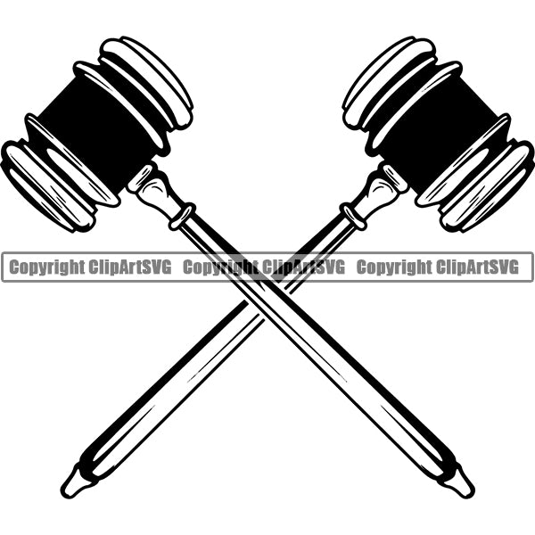 Lawyer Law Justice System Judge Gavel Hammer ClipArt SVG