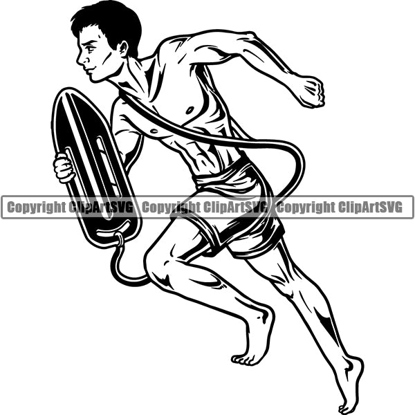 Lifeguard Rescue Water Swim Swimming Safety ClipArt SVG