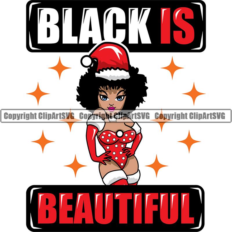 Black Woman Big Eyes Quote African American Afro Nubian Queen ClipArt SVG