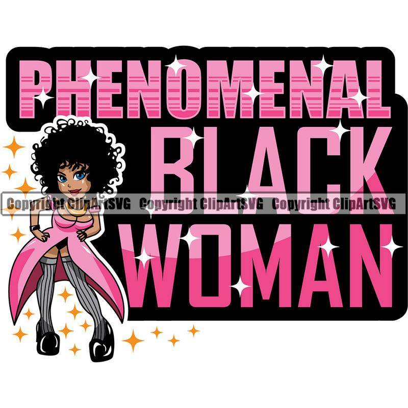 Black Woman Big Eyes Quote African American Afro Nubian Queen ClipArt SVG