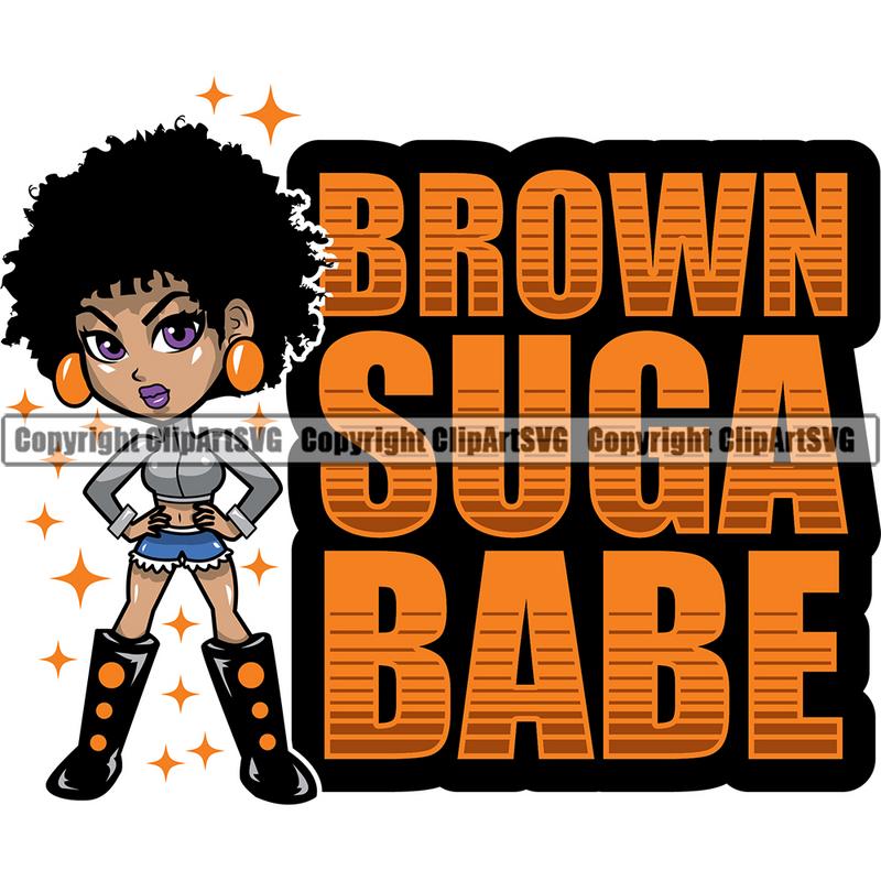 Black Woman Big Eyes Quote African American Afro Nubian Queen ClipArt SVG