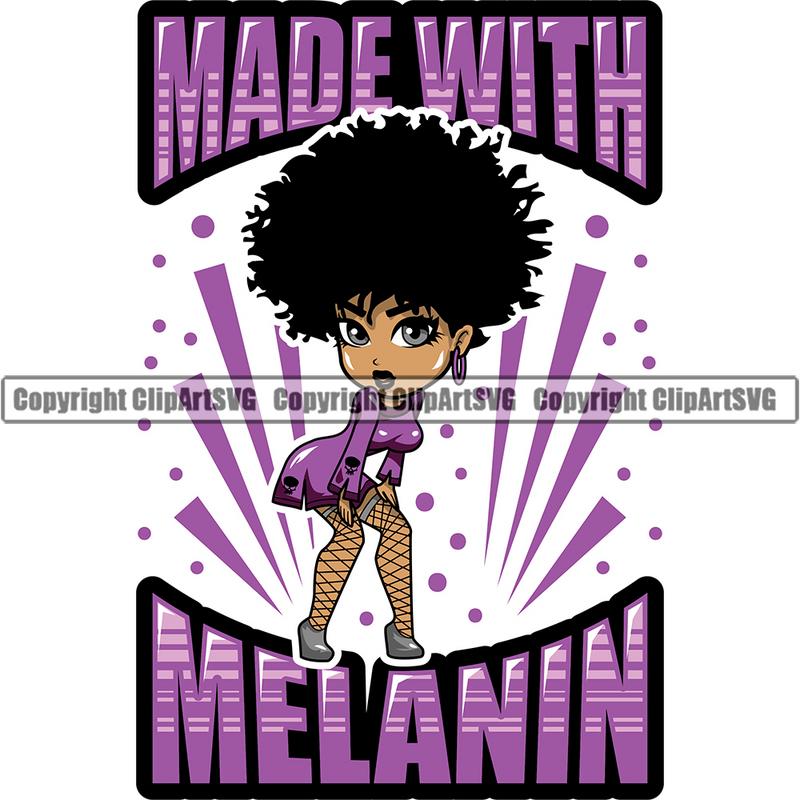 Black Woman Big Eyes Quote African American Afro Nubian Queen ClipArt SVG
