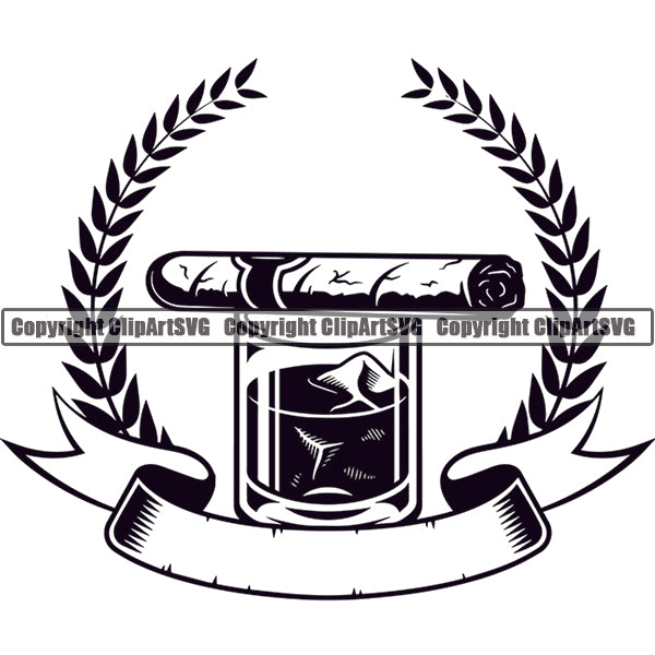Cigar Tobacco Smoke Smoking Emblem Logo ClipArt SVG