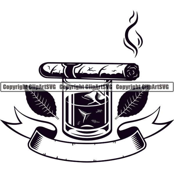 Cigar Tobacco Smoke Smoking Emblem Logo ClipArt SVG