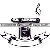 Cigar Tobacco Smoke Smoking Emblem Logo ClipArt SVG