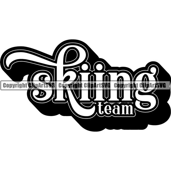 Sports Skiing Ski Snowboarding Snowboard Text ClipArt SVG