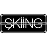 Sports Skiing Ski Snowboarding Snowboard Text ClipArt SVG
