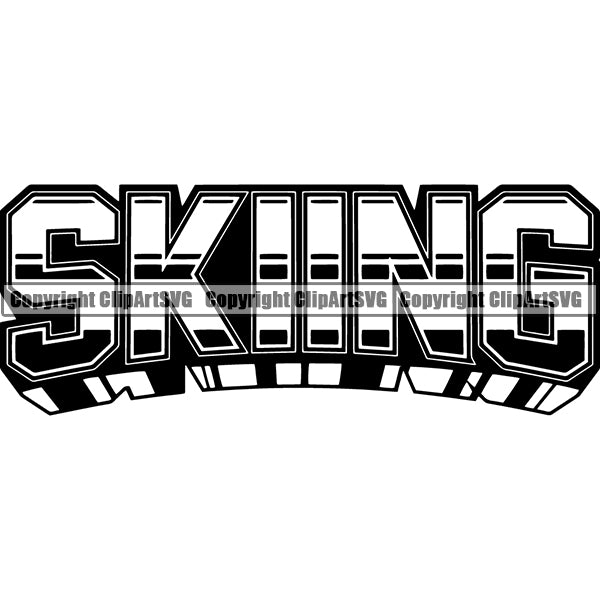 Sports Skiing Ski Snowboarding Snowboard Text ClipArt SVG