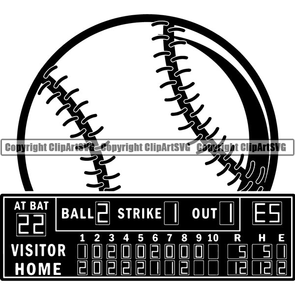 Baseball Logo ClipArt SVG