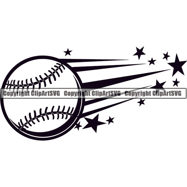 Baseball Motion Speed Lines ClipArt SVG