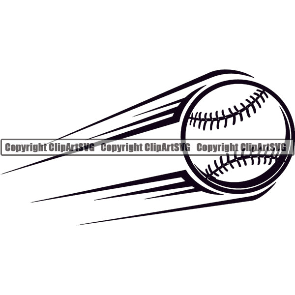 Baseball Motion Speed Lines ClipArt SVG