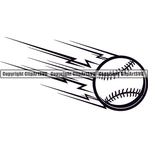 Baseball Motion Speed Lines ClipArt SVG