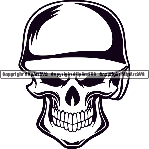 Baseball Skull Helmet Bat ClipArt SVG