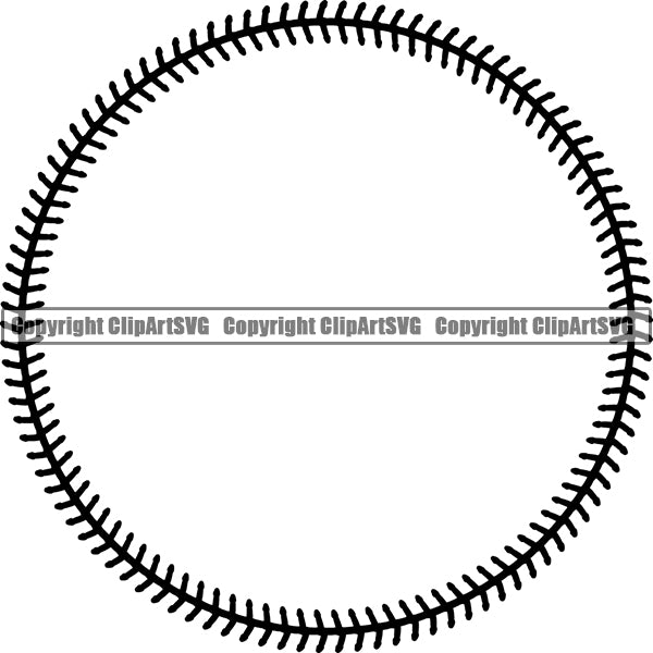 Baseball Stitches Frame Border Design Element ClipArt SVG