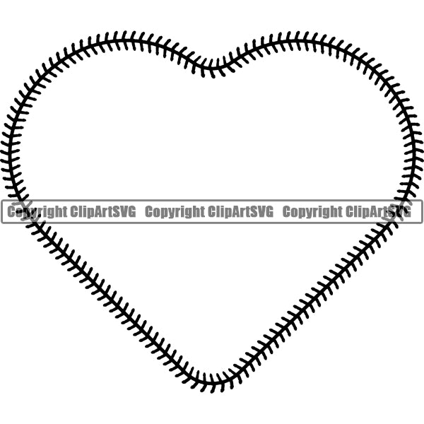 Baseball Stitches Frame Border Design Element ClipArt SVG