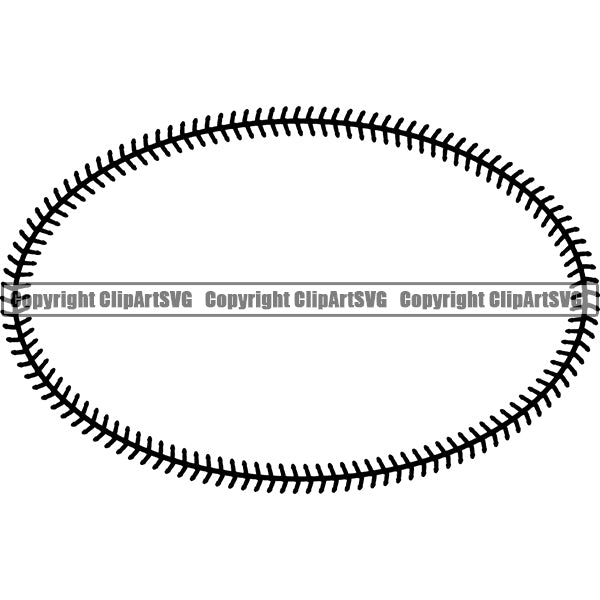 Baseball Stitches Frame Border Design Element ClipArt SVG