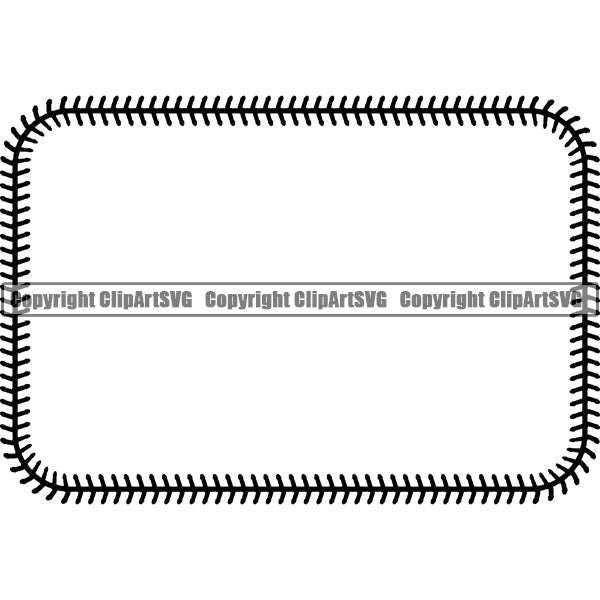 Baseball Stitches Frame Border Design Element ClipArt SVG