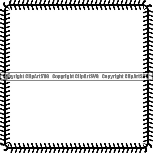Baseball Stitches Frame Border Design Element ClipArt SVG