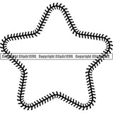 Baseball Stitches Frame Border Design Element ClipArt SVG