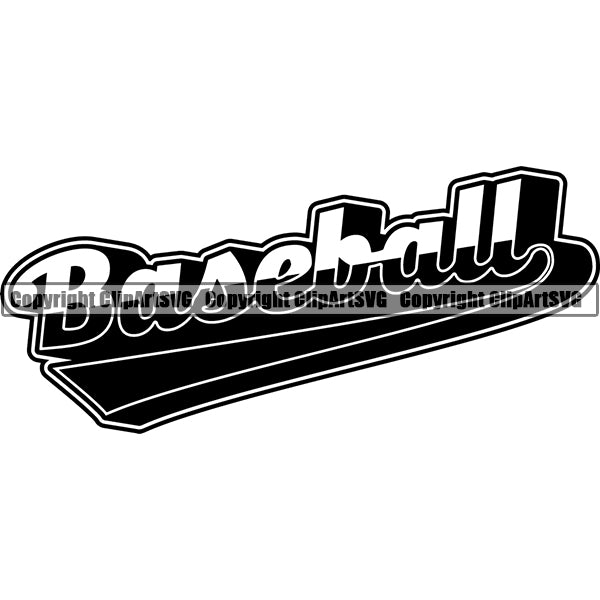 Baseball Text ClipArt SVG