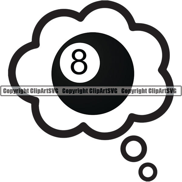 Billiards Pool 8-Ball Logo ClipArt SVG