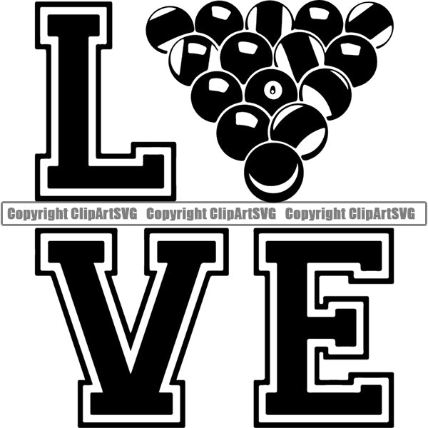 Billiards Pool 8-Ball Logo ClipArt SVG