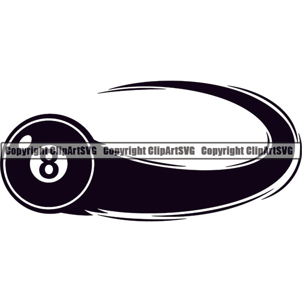 Billiards Pool 8-Ball Motion Speed Lines ClipArt SVG