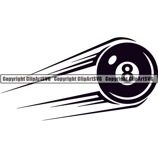 Billiards Pool 8-Ball Motion Speed Lines ClipArt SVG