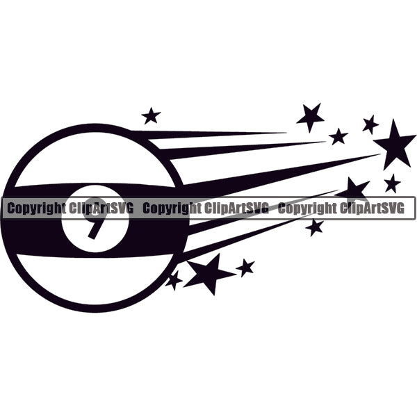 Billiards Pool 9-Ball Motion Speed Lines ClipArt SVG