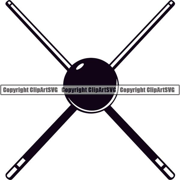Billiards Pool Snooker Logo ClipArt SVG