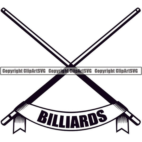 Billiards Pool 8-Ball 9-Ball Snooker Logo ClipArt SVG