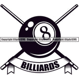 Billiards Pool 8-Ball Logo ClipArt SVG