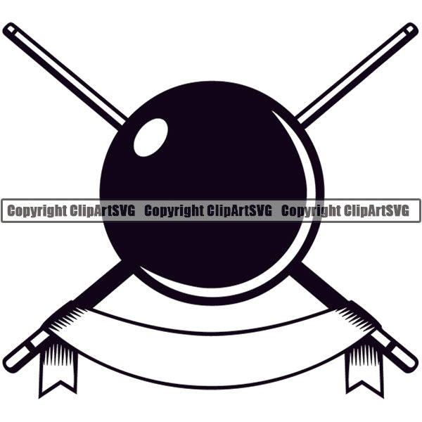 Billiards Pool Snooker Logo ClipArt SVG