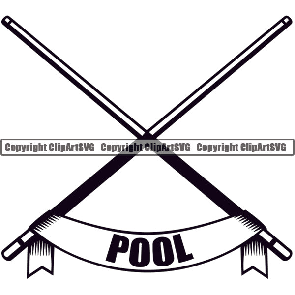 Billiards Pool 8-Ball 9-Ball Snooker Logo ClipArt SVG