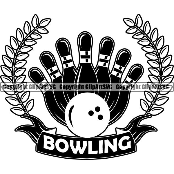 Sports Game Bowling Bowler Bowl Logo ClipArt SVG