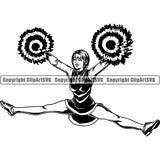 Sports Game Cheerleading Cheerleader Cheer ClipArt SVG