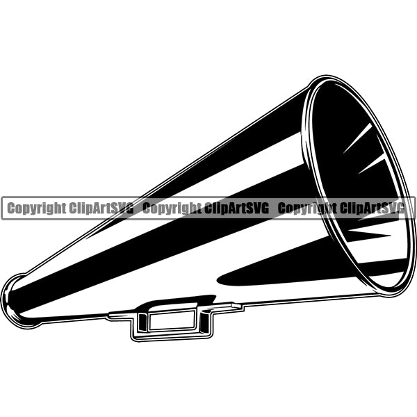 Sports Game Cheerleading Cheerleader Cheer Megaphone Cone ClipArt SVG