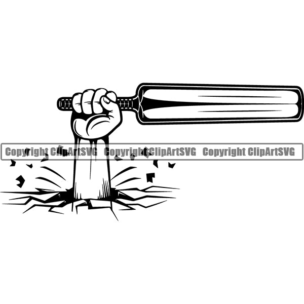 Sports Game Cricket Bat ClipArt SVG