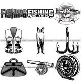 27 Fly Fishing Design Elements Sport Game Fish Fisherman Tournament BUNDLE ClipArt SVG