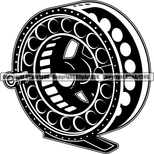 Sports Game Fishing Hunting Fish Hunt Fly Reel ClipArt SVG