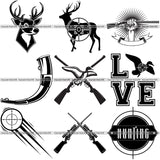 9 Hunting Design Elements Sport Game Hunt Hunter BUNDLE ClipArt SVG