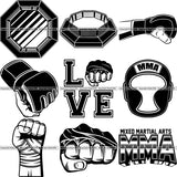 9 MMA Mixed Martial Arts Top Selling Designs Sports Fighting BUNDLE ClipArt SVG