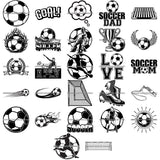 27 Soccer Design Elements School Sport Game Women Men Boys Girls BUNDLE ClipArt SVG