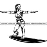 Sports Surfing Surf Surfer ClipArt SVG