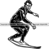 Sports Surfing Surf Surfer ClipArt SVG