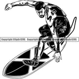 Sports Surfing Surf Surfer ClipArt SVG